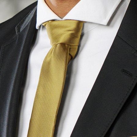 6 cm Mustard Yellow Grosgrain Skinny Tie for Men - Solid color neckties