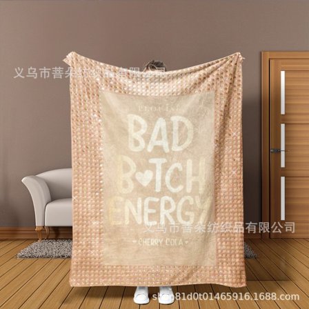 BAD Bitch Energy Flanellipeitto | Pehmeä fleecepeitto karkki- ja vaahtokarkkikuviolla | Mukava muhkea sänky- ja sohva-peitto *20250711-I*180*220