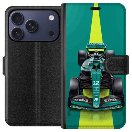 Yhteensopiva Lompakkokotelo Apple Apple iPhone 17 Pro Aston Martinin Formula 1 -auto vihreässä kilpailumuotoilussa, jossa on moderni studiosentuntma