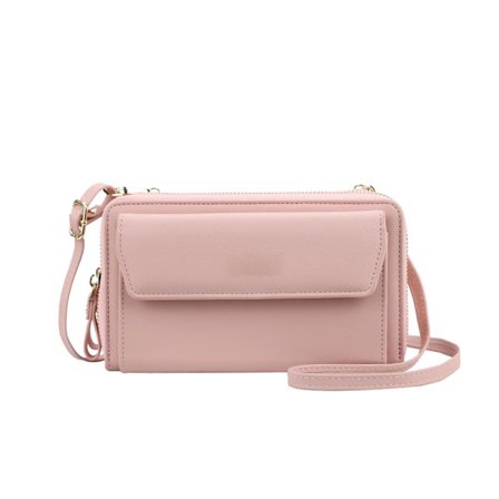 En-delt rosa mobiltelefon skuldertaske til kvinder, 2