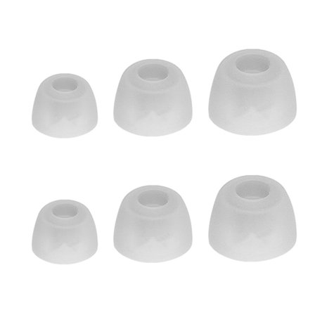 6 stk. silikon ørepropper for Tune Beam in-ear hodetelefoner, støyisolering