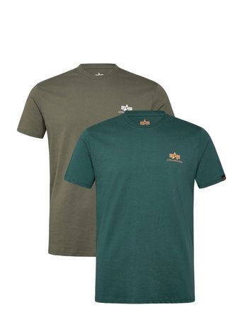 Alpha Industries Basic T-Shirt Sl 2 Pack - Green - XL