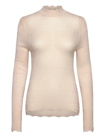 Rosemunde Rwlotus Tencel Ls Mock Neck Pullove - Beige - L