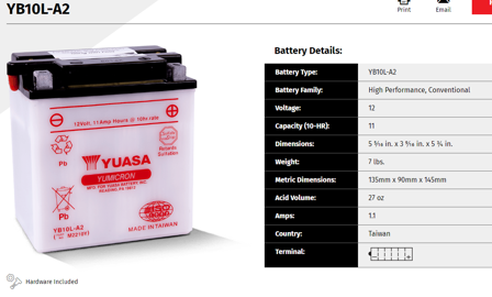 Batteria per Moto Yuasa Yumicron – Cerca per Moto - Suzuki GS 500 E 2001-2007
