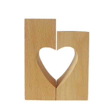 Hjerteformet træ fyrfadsstage dekorativ lysestage til hjemmet gave til kæreste bryllup familie