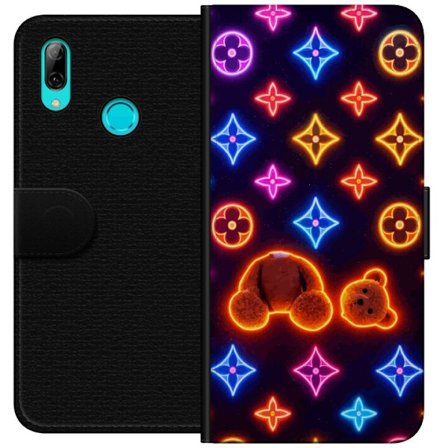Kompatibelt Plånboksfodral till Huawei Huawei P smart 2019 Neonfärgat lyxmönster med glödande nalle i pop art-estetik