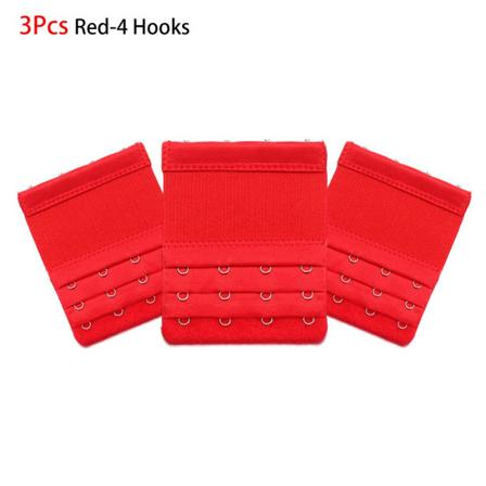 BH-förlängningskrok Bysthållare RÖD 4 HAKER (3ST) red 4 Hooks (3Pcs)