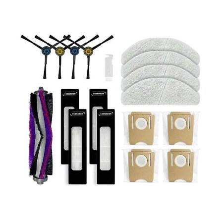 Reservedele til Midea S8 / S8+ Plus robotstøvsuger - sidebørste, HEPA-filter, moppeklud, støvsugerpose