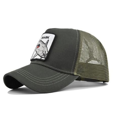 Herrar haj patch baseball keps, casual bomullskeps, andningsbar mesh, lastbilschaufför 1 No,