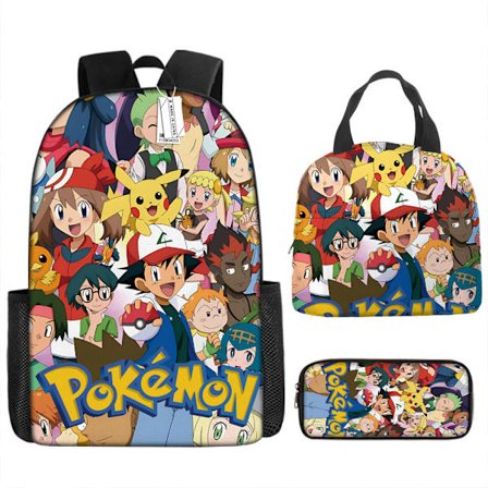 Uusin malli 2025 Pokémon-reppusetti sisältää koululaukun, lounaslaukun ja penaalin