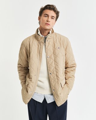 GANT - Quilted windcheater jakke til herre dark khaki