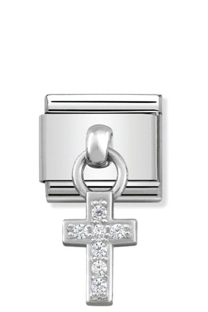CHARMS 925 Sterling Silver and CZ Cross with CZ