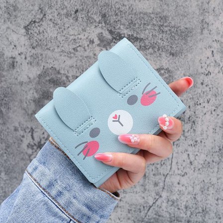 En ny blå liten plånbok för kvinnor, 11 cm × 2 cm × 8,5 cm, kort sektion