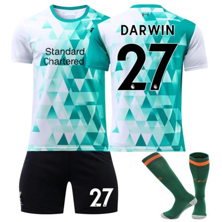 M.Salah #11 Firmino #9 Sportkläder Fotbollströja VM-Set Fotbollsträningsset för Barn Pojke Flicka Träningsdräkt Set Tröja + Shorts + Strumpor #27 22