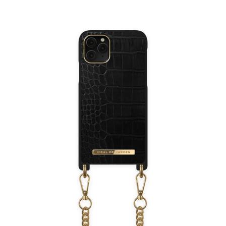 Ideal Of Sweden Iphone 12 Pro Max Necklace Case Jet Black Croco Svart