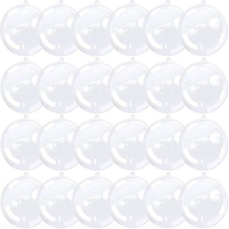 24 st 2,8'/70 mm klara fyllbara prydnadsbollar i plast, jul i plast