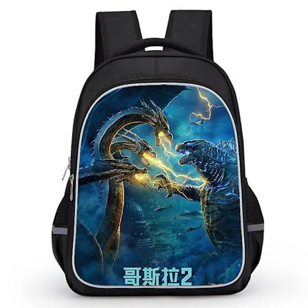Godzilla Print School Bag Kids Waterproof Backpack #1
