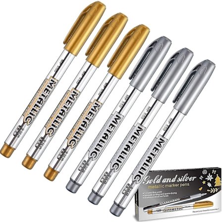 Guld og Sølv Metallic Tuscher, Permanente Metallic Tuscher Velegnet til Kort Skrift Signatur