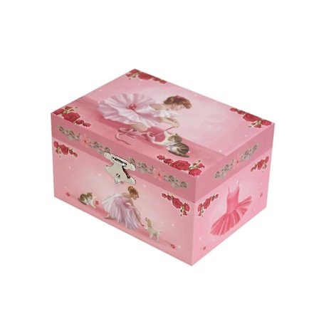 Musikalsk smykkeskrin til piger med roterende ballerina-tema, spilledåse til små piger, gave til piger