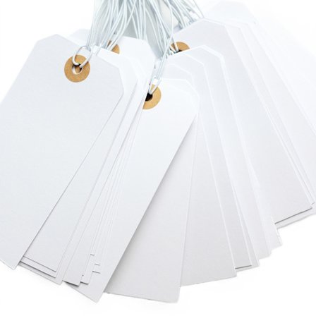 100 st fraktetiketter lager etiketter bagage pappersetiketter presentlappar kartongetiketter med snöre hängande etiketter (enfärgad)