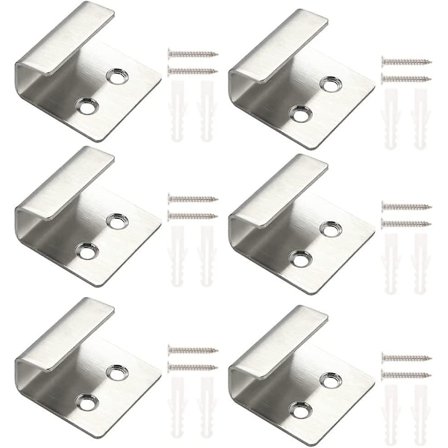 6 stk. Heavy Duty rustfrit stål kroge til vægmontering