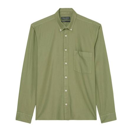 Marc O'Polo, Long sleeve button-down shirt in a regular fit Groen, Heren, Maat:L