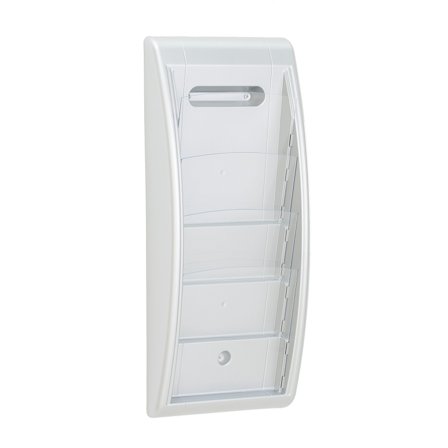 Prospektwandhalter PROMOTE mit 4 Fächern A4, alugrau