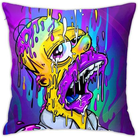 The Simpsons Anime Kudde Dubbelsidig Snyggt tryck Kuddfodral Mjukt örngott Sovrumssoffa Dekorativt cover 18"18" In