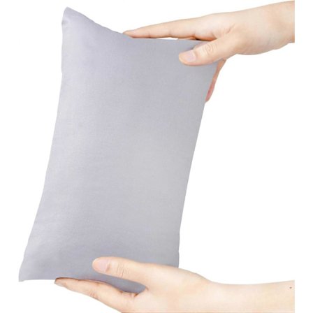 AURA Mini Pute 28 x 18 cm, Små Reiseputer, Ensfarget Liten Lurpute med Putetrekk for Voksne, Barn, Hunder, Maskinvaskbar, Grå (LGL)