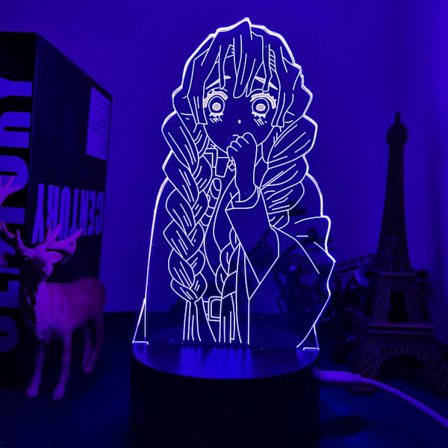 Anime Led-valo Kimetsu No Yaiba Mitsuri Kanroji makuuhuoneen koristeeksi yövaloksi lahjaksi Manga 3D-lamppu Demon Slayer huoneen sisustukseen