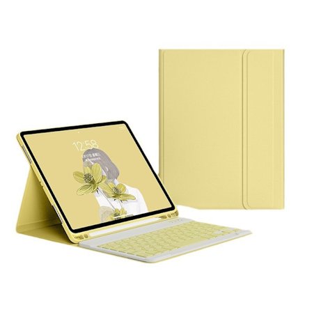 Fodral för iPad Pro 11 2022/2021/20/18 helskärm 11" citrongult tangentbord Bluetooth-skal