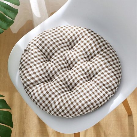 Rund Stol Pude, Enkel Geometri Linned Stol Pude, Vaskbar Stol Pude, Udendørs Pude, Tyk Tatami Stol Pude, til Udendørs Indendørs Have (