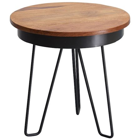 Rootz sidebord 43 x 45 x 43 cm Sheesham træ metal sofabord - Industriel stil Ægte træ borde Stue - Træbord Sofabord Metal ben - Anstellisch Dekotisch