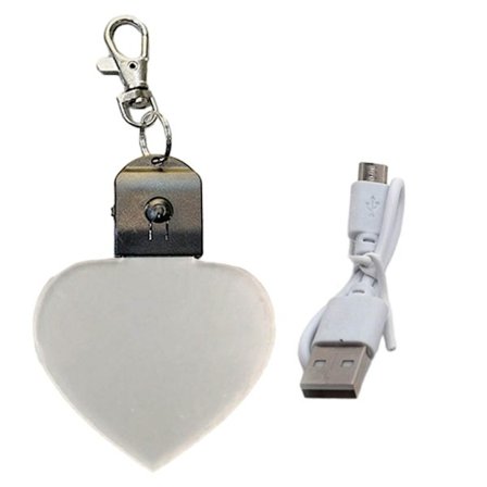 Akryl Natlys Nøglering Mini LED Nøgleringe Genopladeligt Lys Udendørs Daglig