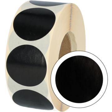 Etikett Rund Sort 35 mm