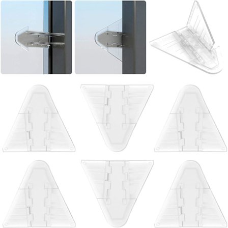 Barnsäkerhetslås, 8 st genomskinliga skjutdörrslås dörrfönster säkerhetsstång, nyckellös stopp för barn baby