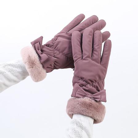 Höstens Och Vinterns Varma Handskar Plus Sammetslila Purple