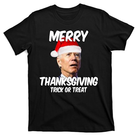 Glad Thanksgiving Trick Or Treat Rolig Jul Joe Biden T-Shirt