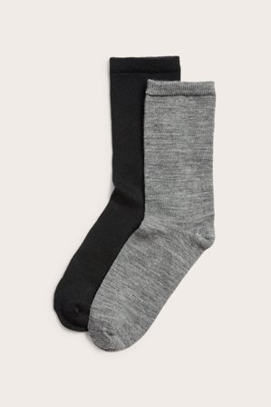 Kappahl | Skarpetki z mieszanki wełny, 2-pak, Kaxs | Ciemnoszary