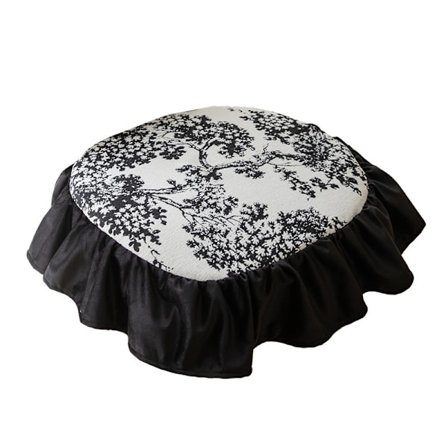 Musta röyhelöinen tuolinpehmuste, liukumaton istuintyyny