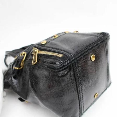 Saint Laurent Vintage Pre-owned Vinyl handTass , Zwart , unisex , Maat: ONE Size Vintage Tassen