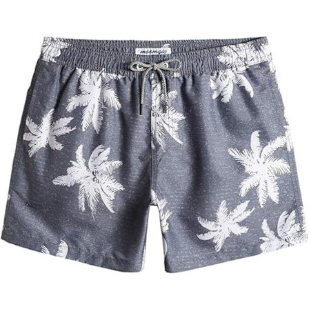 2-i-1 Badbyxor för Män 7 Tum Badbyxor Badkläder Set Strandshorts - Storlek L - Gråbrun