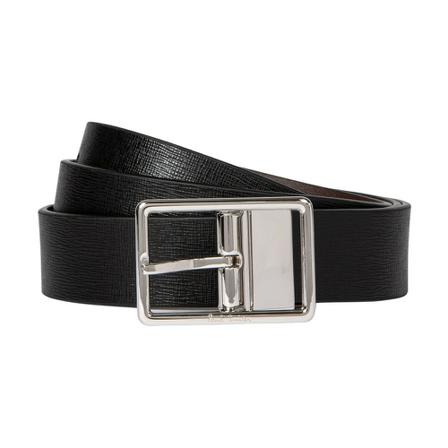 Paul Smith, C2F Reversible Custom CUT Belt Zwart, Heren, Maat:ONE Size,leer