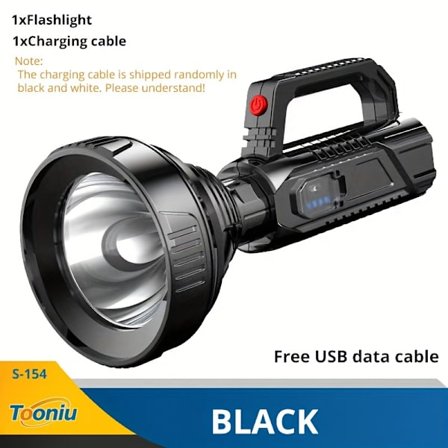 Store Black Friday Tilbud! Genopladelig Bærbar Projektør Lommelygte - Kraftig lommelygte til camping, konstruktion og mere!