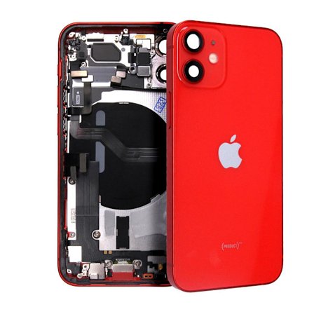 iPhone 12 Mini Baksida med Komplett Ram - Röd