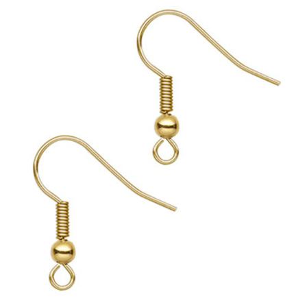 Öronkrokar Av Guldfärgat Kirurgiskt Stål, 2cm, 5 Par Guld