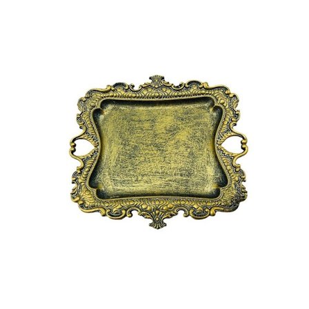 Liten antik prydnadsfat Vintage guld smyckeskrin, ringhållare