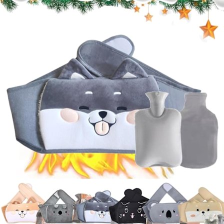 Varmtvandsflaske, Varmtvandsflaskebælte, 1L Varmtvandsflaske med Taljeomslag, Bærbar Varmtvandsflaske til Mave, Ryg, Taljevarme