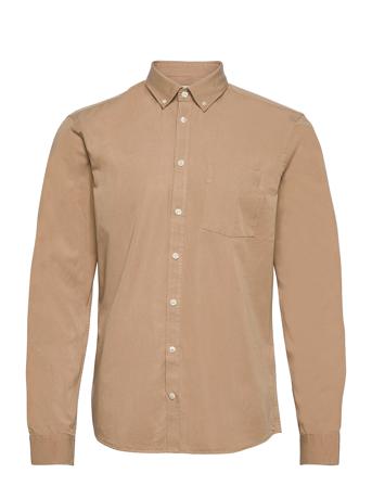 Anton Bd Ls Garment Dyed Shirt Skjorte Casual Beige Casual Friday
