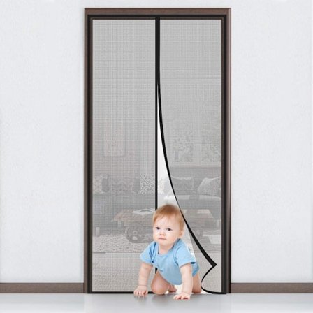 Myggnett Magnetisk Dør 100x210cm, Svart